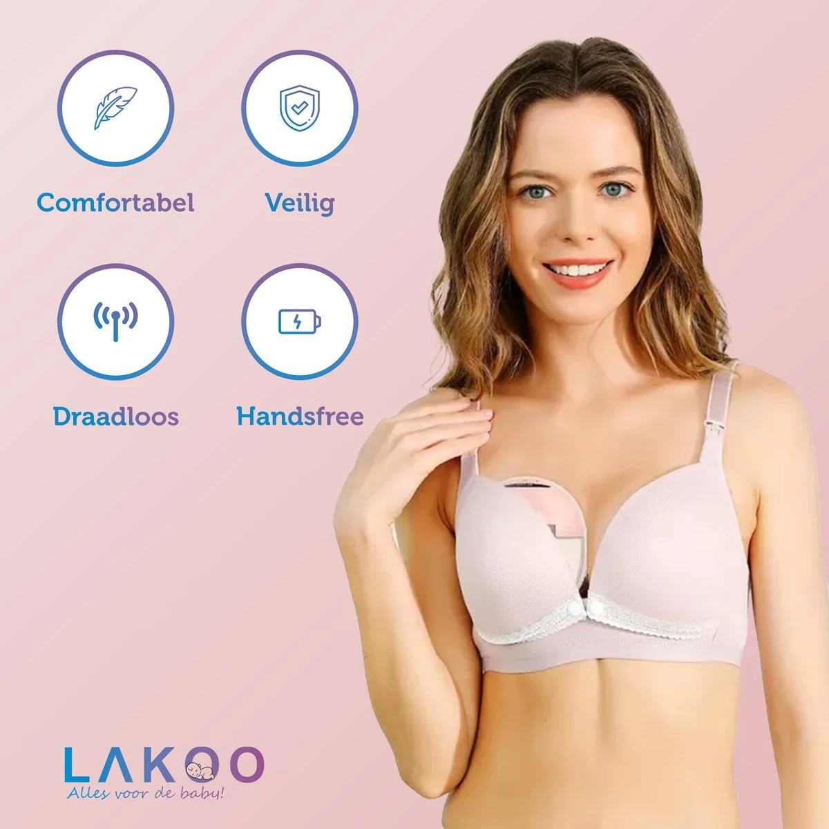 Lakoo - Tire-lait Mains Libres - Tire-lait Mains Libres - Tire-lait électrique - Batterie Rechargeable - Tire-laits- Ensemble Tire-lait - Allaitement Rose 6 Lakoo - Tire-lait Mains Libres - Tire-lait Mains Libres - Tire-lait électrique - Batterie Rechargeable - Tire-laits- Ensemble Tire-lait - Allaitement Rose – Image 6