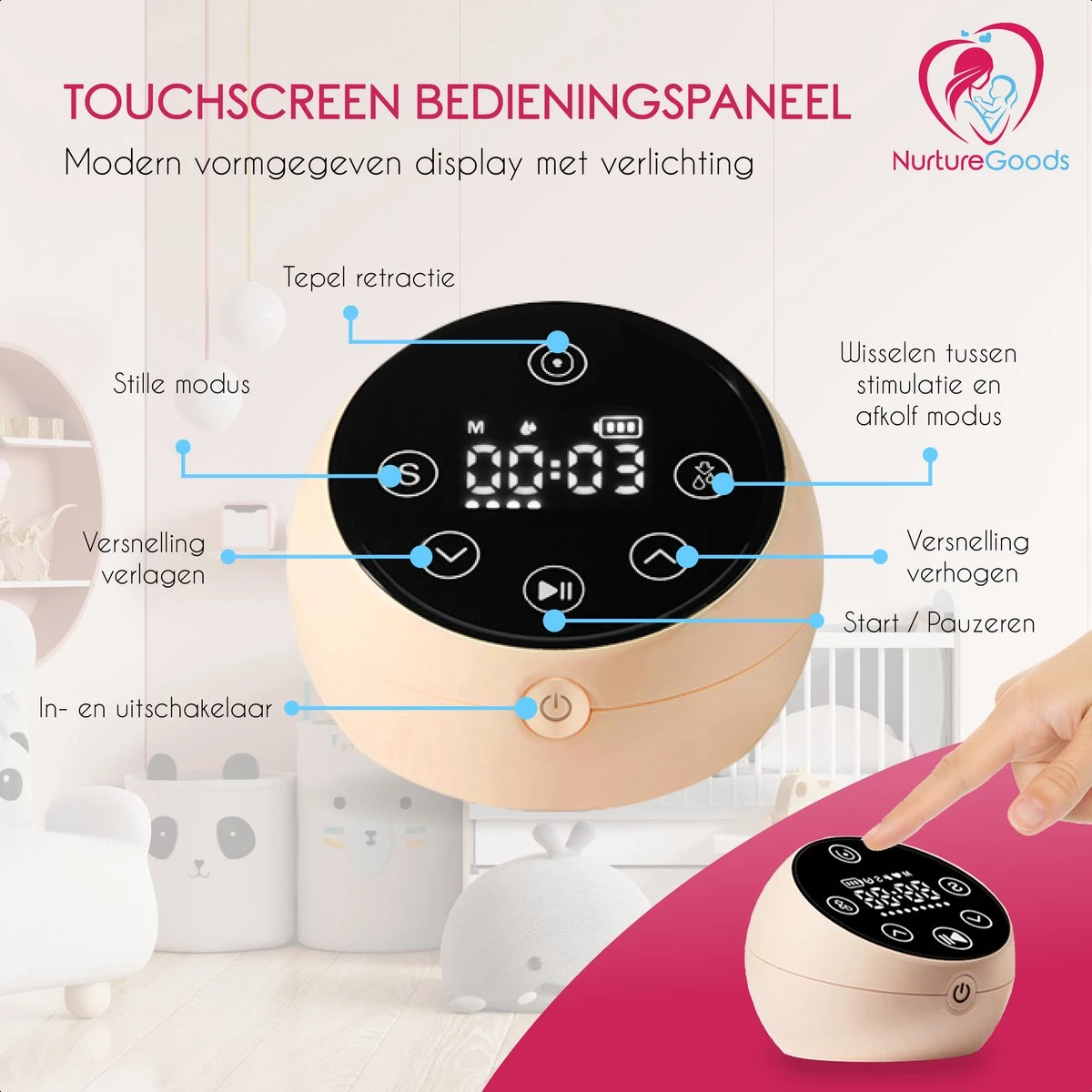 NurtureGoods Dual Efficace - Smart 3.0 - Tire-lait électrique Double Rechargeable - Comprend Un Biberon 2x180 Ml, Un Journal De Pompe Et Une Tétine 11 NurtureGoods Dual Efficace - Smart 3.0 - Tire-lait électrique Double Rechargeable - Comprend Un Biberon 2x180 Ml, Un Journal De Pompe Et Une Tétine – Image 11