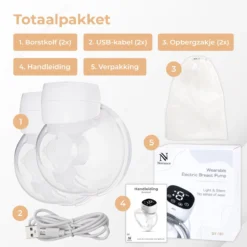 Nuvance - Tire-lait électrique - Mains Libres - 27 Positions - Biberon Inclus - Batterie Rechargeable - 180 Ml - Tire-lait Manuel - Sans BPA -Bébé Soldes Boutique 1200x1200 740