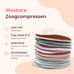 Coussinets D'allaitement - Compresses D'allaitement D'allaitement Lavables - Coussinets D'allaitement - Incl. Sac Et Sac De Rangement Pour Machine à Laver - Diamètre 12 Cm - 14 Pièces -Bébé Soldes Boutique 1200x1200 759