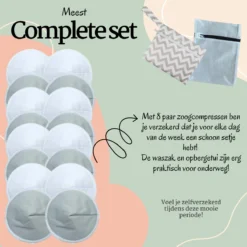Coussinets D' Allaitement Lavables - Compresses D'allaitement' Allaitement Réutilisables (lavables) - 16 Pièces - ø12cm - Avec Pochette Et Trousse De Toilette -Bébé Soldes Boutique 1200x1200 774