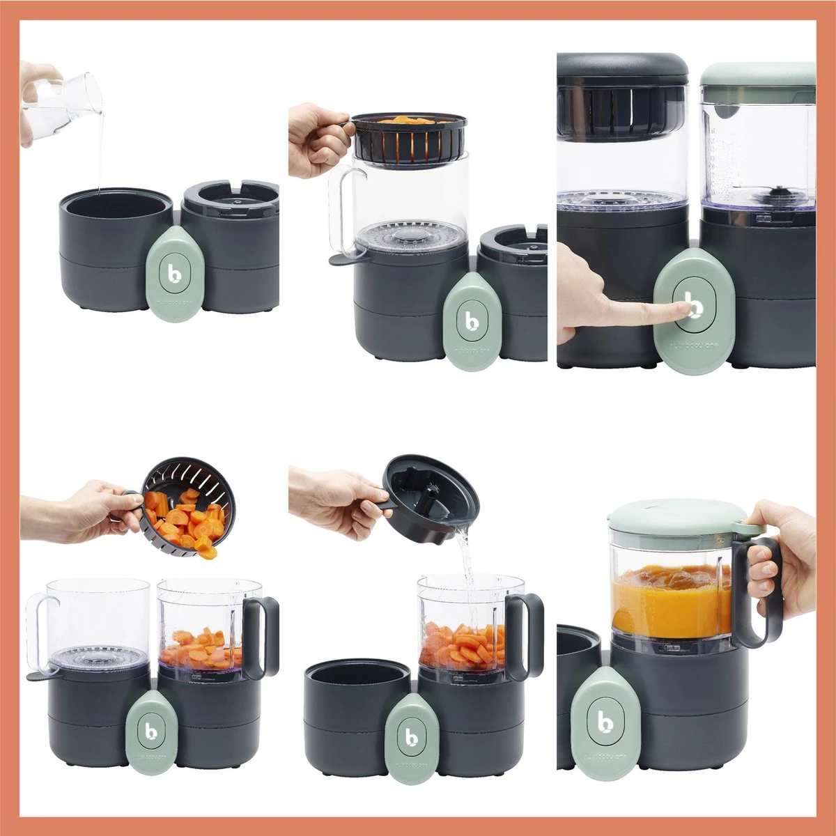 Babymoov Nutribaby One Robot De Cuisine + Babymoov 4 Bocaux De Conservation En Verre 220 Ml (A004313) 4 Babymoov Nutribaby One Robot De Cuisine + Babymoov 4 Bocaux De Conservation En Verre 220 Ml (A004313) – Image 4