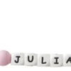 Attache Tétine Avec Nom - Fille - Perles De Chaîne Tétine - Cadeau Bébé - Cadeau De Maternité Original - Perles De Clip Tétine - Attache Tétine Nom