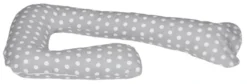 Oreiller D'allaitement / Oreillers De Grossesse | Forme J 235 Cm | Gris Avec Des Sphères Blanches -Bébé Soldes Boutique 1200x410