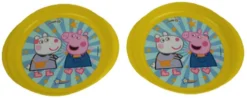 Peppa Pig Pour Enfants - Jaune / Multicolore - Plastique - 20 Xh 2 Cm - 2 Pièces - Vaisselle Vaisselle Pour Enfants - Assiette - Nourriture - Services De Table