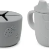 Ensemble Repas Done By Deer Peekaboo Avec Gobelet à Bec Et Gobelet à Goûter - Gris