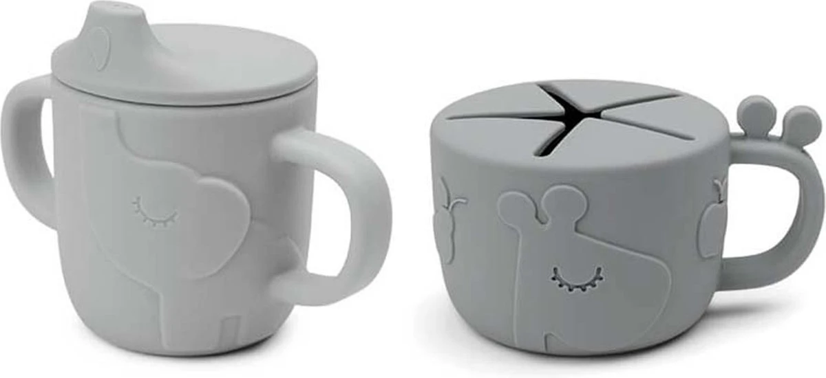 Ensemble Repas Done By Deer Peekaboo Avec Gobelet à Bec Et Gobelet à Goûter - Gris 2 Ensemble Repas Done By Deer Peekaboo Avec Gobelet à Bec Et Gobelet à Goûter - Gris – Image 2