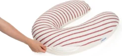 Doomoo Buddy Cover - Housse Pour Coussin D'allaitement Buddy - Coton Organique - 180 Cm - Ruby Stripes -Bébé Soldes Boutique 1200x555