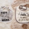 Lot De 2 Bébé Bavoir Cadeau Texte Annonce Grossesse Papa Si Vous Ne Savez Pas, Demandez Simplement à Maman Et Ressemblez à Mon Père, Il Boit également Dans Une Bouteille | Coffret Cadeau Naissance / Maternité De 2