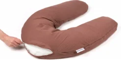 Doomoo Basics Comfy Big - Coussin D'allaitement - Coton Biologique - 190cm - Tetra Brick -Bébé Soldes Boutique 1200x594 1