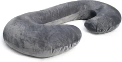 Kussen De Grossesse Forme C Grijs - Comfort By Louter - Enceinte - Oreiller - XL- Multifonctionnel - Ergonomique - Lavable