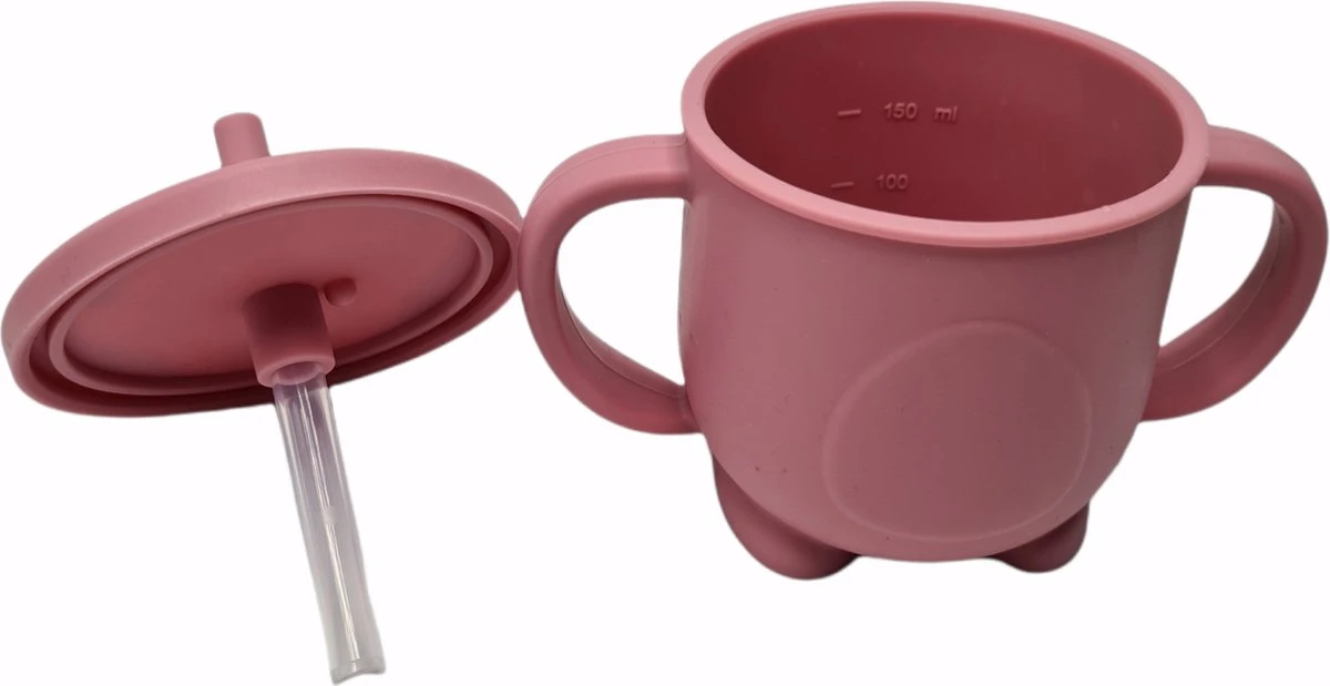 Gobelet Paille - Gobelet Abreuvoir - Gobelet Anti-goutte - Gobelet à Bec - Bébé - Tout-petit - 150ML - Rose 2 Gobelet Paille - Gobelet Abreuvoir - Gobelet Anti-goutte - Gobelet à Bec - Bébé - Tout-petit - 150ML - Rose – Image 2