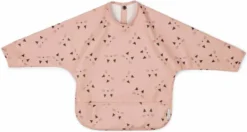 SFT Products Bavoir Bébé à Manches Longues - Chat Rose - PETIT - 1 à 2 Ans - Tissu Déperlant - Bavoir Avec Tablier - Bavoir à Manches Longues