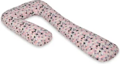 Coussin D'allaitement - Coussin De Maternité - Grand - 100% Coton - Triangles Roses