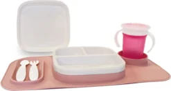 Deryan Quuby Microplaques Plaque Siliconen Avec Des Cuillères - Plaque Bébé - Le Blanc Service De Table Pour Les Enfants -Bébé Soldes Boutique 1200x643 1