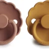 Frigg Sucette Daisy Honey Gold/ Rose Gold T1 0-6 Mois (2 Pièces)