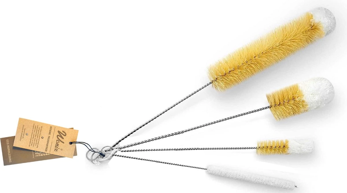 Wonix® - Ensemble De Goupillons Pour Biberons - Nettoyant Pour Biberons - Brosse En Sisal Et Coton - Sans BPA - Pour Bébé , Biberons En Verre - 4 Pièces 1 Wonix® - Ensemble De Goupillons Pour Biberons - Nettoyant Pour Biberons - Brosse En Sisal Et Coton - Sans BPA - Pour Bébé , Biberons En Verre - 4 Pièces