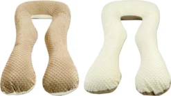 Oreiller D'allaitement / Oreillers De Grossesse | Forme En U 300 Cm | Crème Et Marron