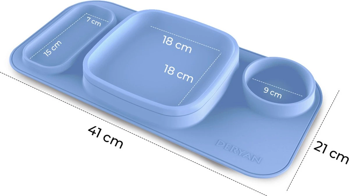 Set De Table Deryan Quuby - Set De Table - Set D'assiettes - Vaisselle Enfant - Gobelet - Blauw/ Grijs 7 Set De Table Deryan Quuby - Set De Table - Set D'assiettes - Vaisselle Enfant - Gobelet - Blauw/ Grijs – Image 7