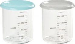 BEABA Lot De 2 Maxi Portions 2 X 240 Ml - Bleu Clair / Gris