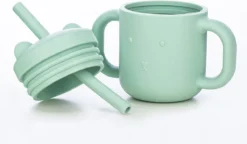 FreeON Gobelet En Siliconen Avec Paille Et Poignées - Gobelet à Paille Pour Bébé - Tout-petit Et Tout-petit - Vert -Bébé Soldes Boutique 1200x700 1