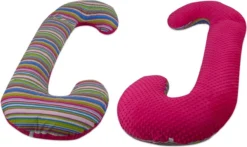 Coussin D'allaitement - Coussin De Grossesse - 100% Coton - 240 Cm - Motif Lignes Colorées - Rose