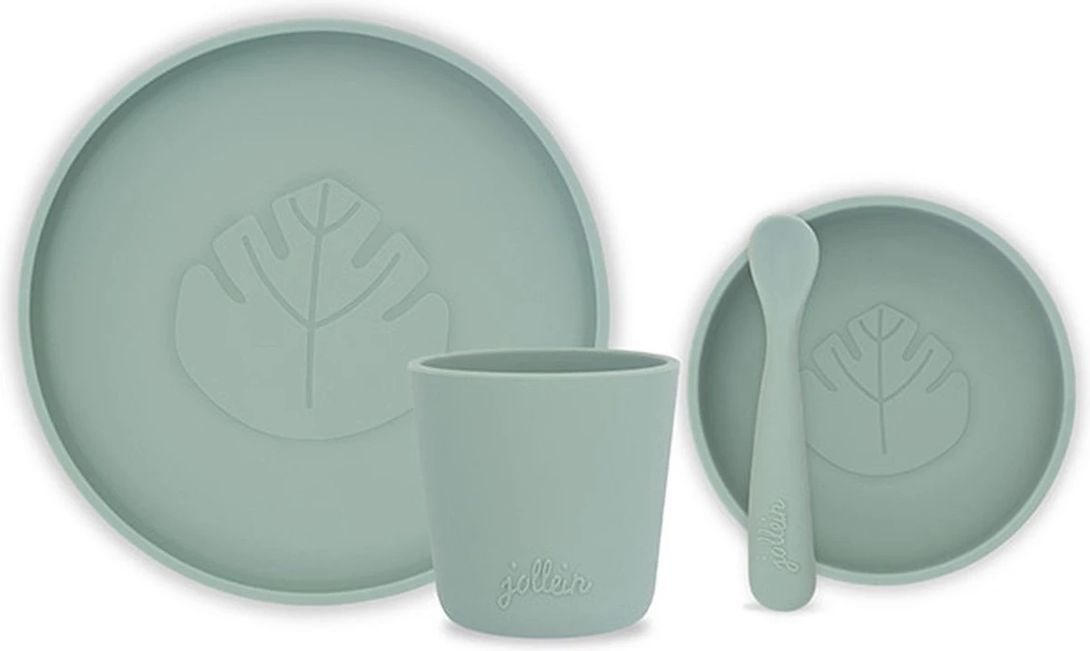 Jollein Silliconen Jollein De Table Pour Enfants 4 Pièces - Vert Cendre 3 Jollein Silliconen Jollein De Table Pour Enfants 4 Pièces - Vert Cendre – Image 3