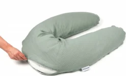 Doomoo Basics Comfy Big - Coussin D'allaitement - Coton Biologique - 190cm - Tetra Green -Bébé Soldes Boutique 1200x726 1