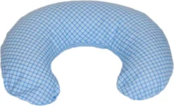 Coussin D'allaitement - Coussin De Grossesse - 100% Coton - 80 Cm - Carreaux Bleus