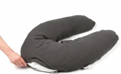 Doomoo Basics Comfy Big - Coussin D'allaitement - Coton Biologique - 190cm - Tetra Grey -Bébé Soldes Boutique 1200x736