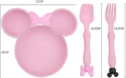 Eco Amicale Blé Fibre De Paille Incassable Tout - Petit Bébé Assiette à Dîner Services De Table Pour Enfants, Dîner Set Pour Les Enfants, Dîner Pour Enfants Set 3 Pièces, Minnie Rose -Bébé Soldes Boutique 1200x741