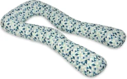 Coussin D'allaitement - Coussin De Grossesse - Grand - 100% Coton - Triangles Bleus