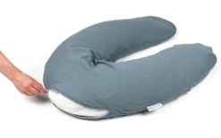 Doomoo Basics - Housse Comfy Big - Housse Pour Coussin D'allaitement Comfy Big - Coton Bio - 190 Cm - Tetra Blue -Bébé Soldes Boutique 1200x751