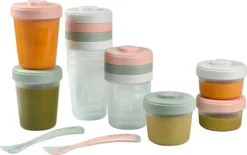 12 X Pots De Rangement Super Mignons Et 2 X Cuillère à Nourriture Pour Bébé | BeaBa -Bébé Soldes Boutique 1200x752 2