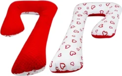 Coussin D'allaitement - Coussin De Couchage Latéral - Tissu Minky + Coton - Forme "7" - Carreaux Beige - Cappuccino