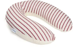 Doomoo Buddy - Coussin D'allaitement Et De Grossesse - Coton Organique - 180cm - Rubis Stripes