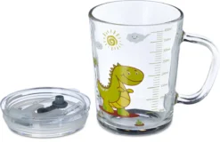 Relaxdays 4x Verres Pour Enfants Avec Paille Et Couvercle -- Imprimé Dinosaure - Avec Anse -Bébé Soldes Boutique 1200x783 1
