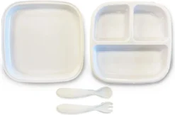 Deryan Quuby Microplaques Plaque Siliconen Avec Des Cuillères - Plaque Bébé - Le Blanc Service De Table Pour Les Enfants -Bébé Soldes Boutique 1200x785 4