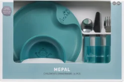 Mepal Mio - Service De Vaisselle Vaisselle Pour Enfants 6 Pièces - Se Compose D'une Assiette, D'un Bol, D'un Verre Et De Couverts - Turquoise Foncé - Léger - Peut Prendre Des Coups -Bébé Soldes Boutique 1200x795 1