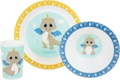 Leon Le Déjeuner Dragon 3 Pièces Pour Les Enfants - Les Vaisselle Pour Enfants De Vaisselle / Vaisselle Tout - Petits Ensembles - Vaisselle Articles Animaux Dragon