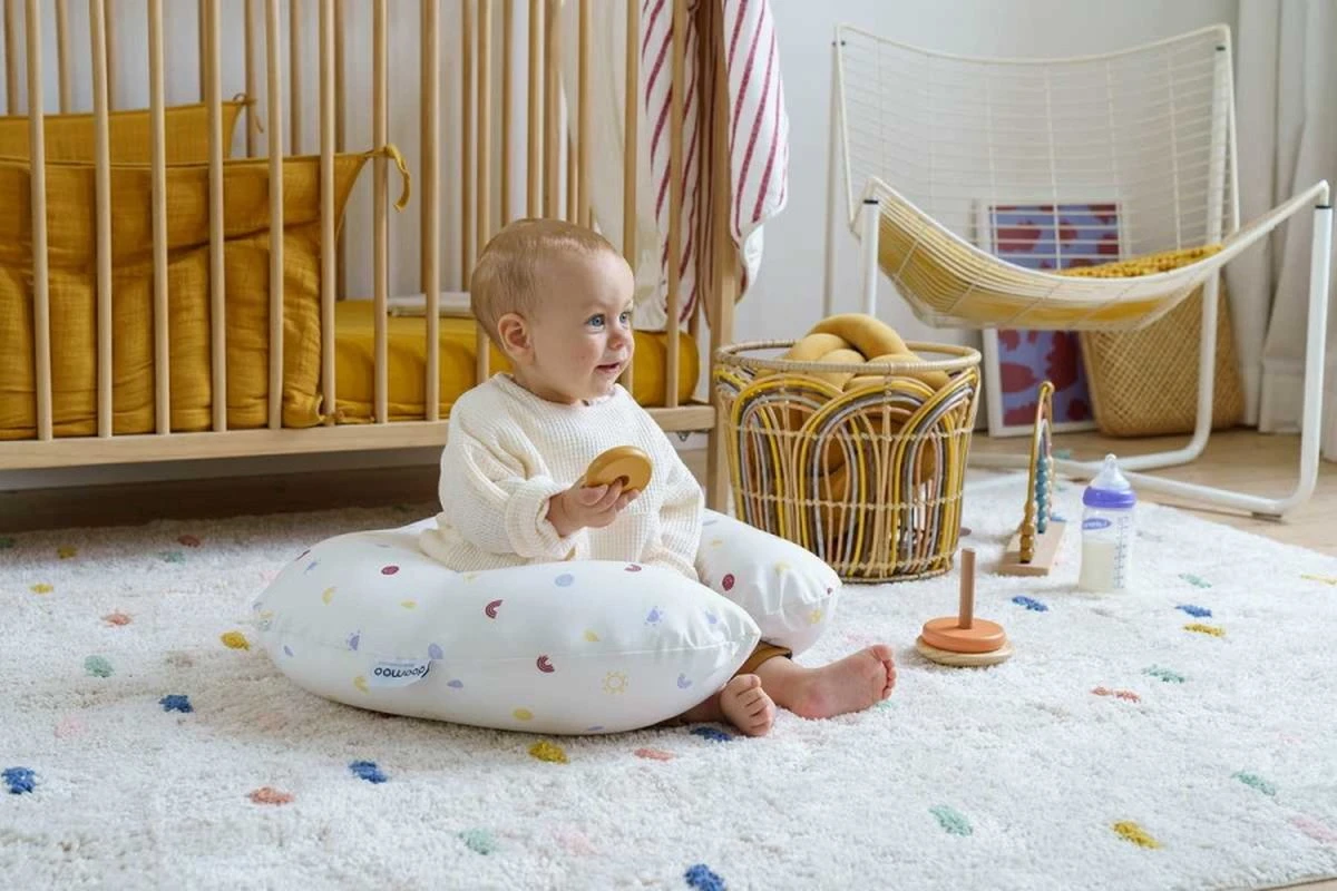 Doomoo Softy - Petit Coussin D'allaitement - Billes Ultra Fines Et Silencieuses - Coton Organique - 150 Cm - Happy Colors 3 Doomoo Softy - Petit Coussin D'allaitement - Billes Ultra Fines Et Silencieuses - Coton Organique - 150 Cm - Happy Colors – Image 3