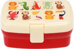 Rex London Lunch Box Créatures Colorées - Animaux Avec Insert Et Couvercle à Clip