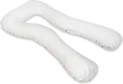 Coussin D'allaitement - Coussin De Maternité - Grand - 100% Coton - Blanc / étoiles Grises Sur Blanc - Blanc -Bébé Soldes Boutique 1200x814 1