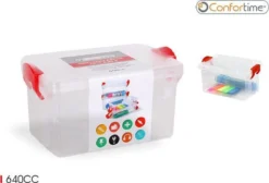 Conteneur Plastique Confortime 14x9,5x7,5 Cm - Rouge - Empilable & Avec Couvercle -Bébé Soldes Boutique 1200x817