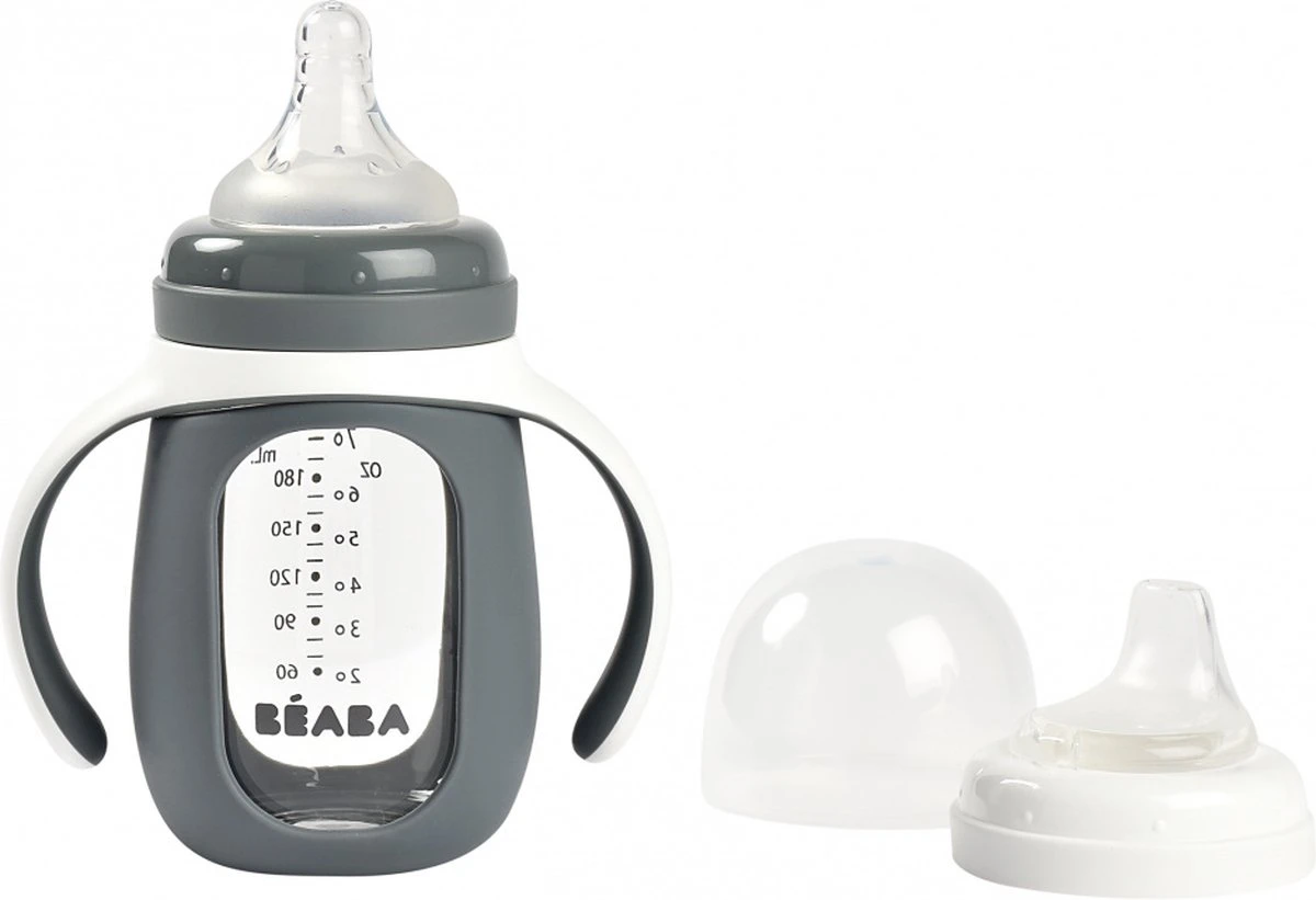 Beaba Béaba D'Apprentissage 2 En 1 Avec Siliconen Grijs Minéral 210 Ml 1 Beaba Béaba D'Apprentissage 2 En 1 Avec Siliconen Grijs Minéral 210 Ml