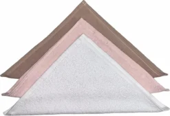 Tissu Burp Funnies Pinkstone, Blush, Blanc (lot De 3) | Pierre Rose/blush/blanc | Désordonner | Manger Et Boire | Soins Bébé | 100% Pur Coton | Tissu éponge Doux