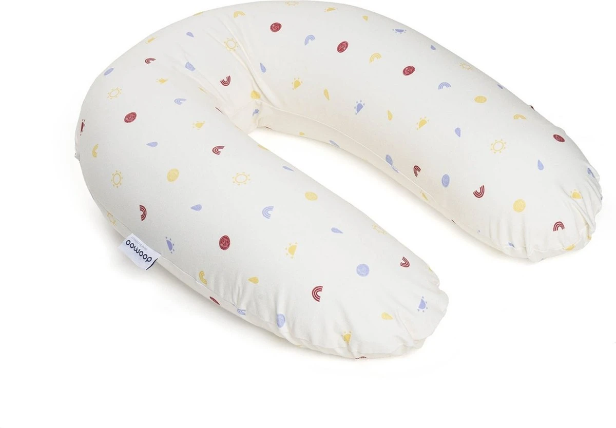 Doomoo Buddy - Coussin D'allaitement Et De Grossesse - Coton Organique - 180cm - Happy Colors