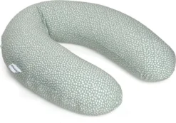 Doomoo Buddy - Coussin D'allaitement Et De Grossesse - Coton Organique - 180cm - Cloudy Kaki