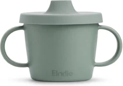 Elodie - Gobelet à Bec - Gobelet Bébé - Gobelet Anti-fuite - Gobelet Avec Couvercle Bébé - Vert Pebble