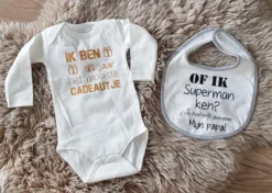 Coffret Cadeau Bébé Avec Bavoir Et Body Avec Texte Pour Garçon Ou Fille Annonce Annonce De Grossesse Naissance Annonce De Grossesse Papa à Annoncer